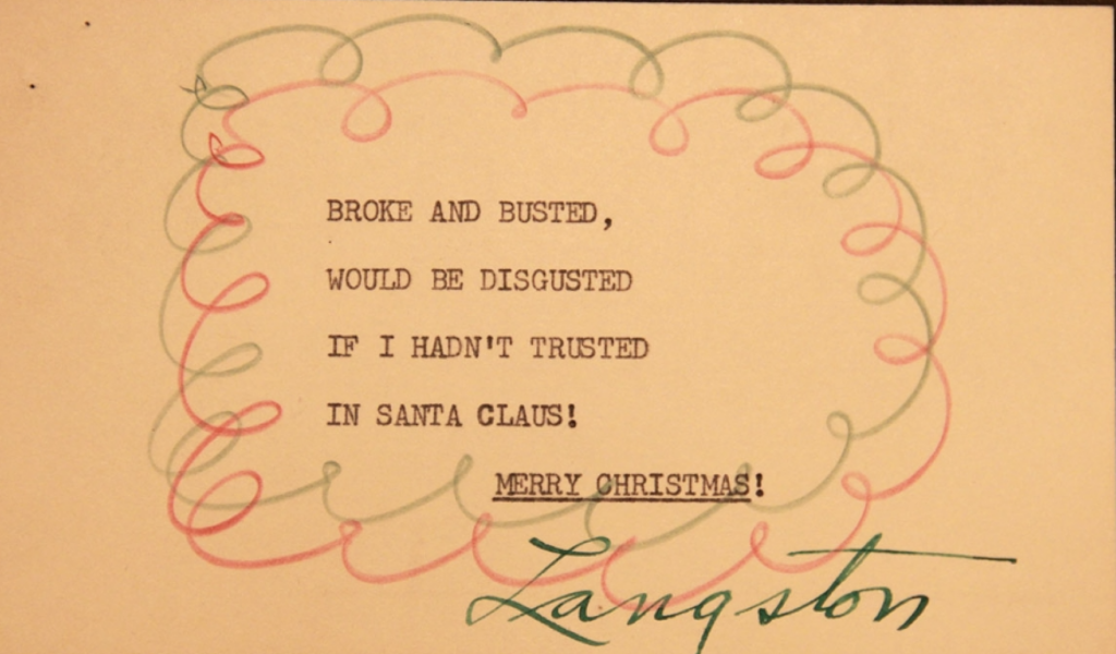 Langston Hughes’ Homemade Christmas Cards From 1950 Langston Hughes' Homemade Christmas Cards From 1950