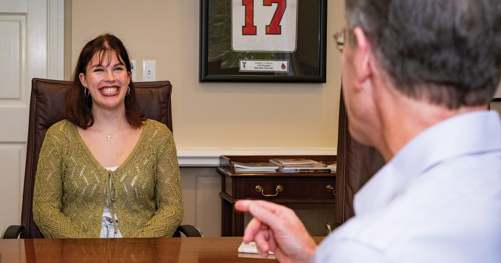 Student Artist Brings Ball State Icons to Life in President’s Holiday Card