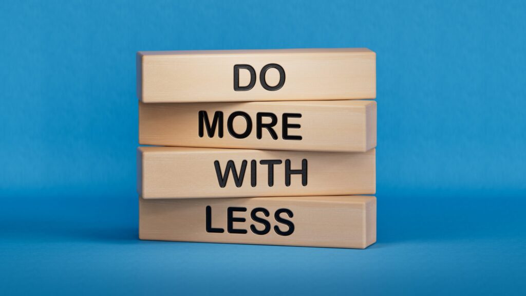 Explain it in 100 Words: Say Less, Engage More – Faculty Focus Explain it in 100 Words: Say Less, Engage More. Do more with less symbol. Concept words Do more with less on wooden blocks. Business and Do more with less concept. Copy space.3D rendering on blue background.