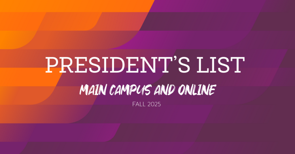 Fall 2025 Main Campus and Online Presidents List