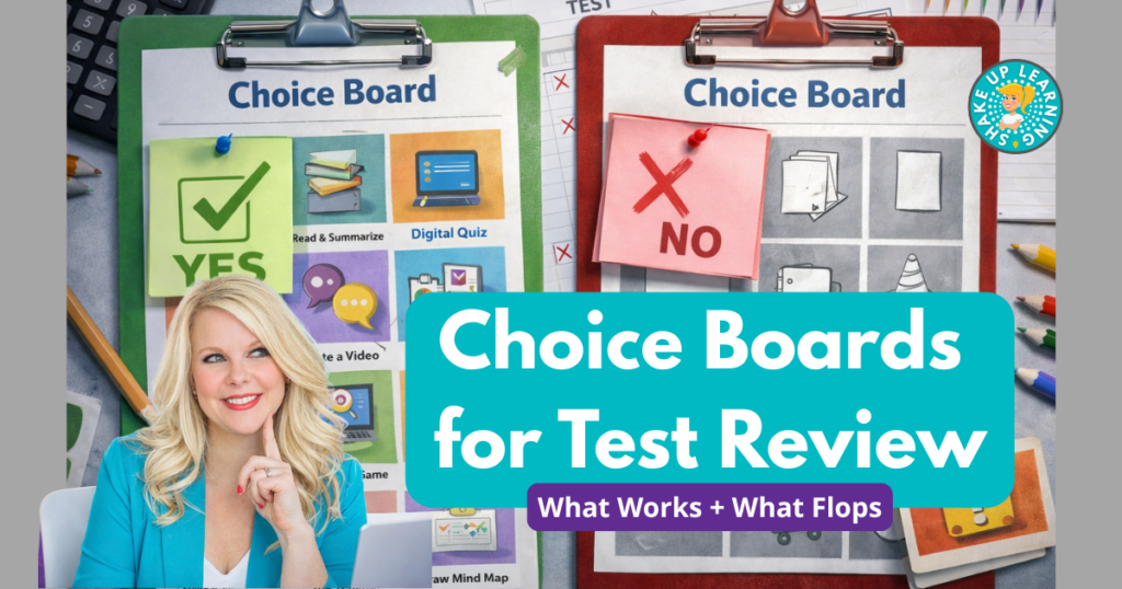 Choice Boards for Test Review: What Works + What Flops Choice Boards for Test Review: What Works + What Flops