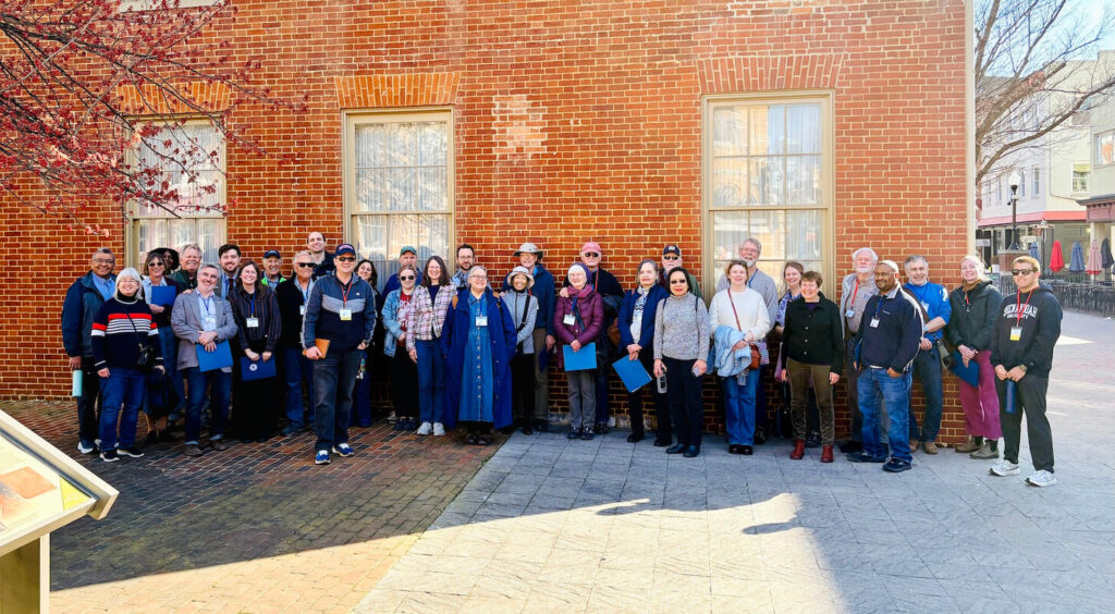 Shenandoah University Hosts Virginia Forum On Its 20th Anniversary Group photo of participants on the walking tour during the Virginia Forum.