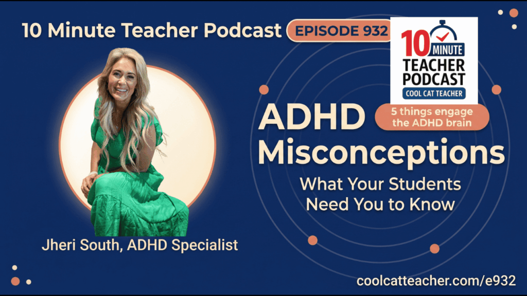 Jheri South with bold text “ADHD Misconceptions” and “What Teachers Need to Know”